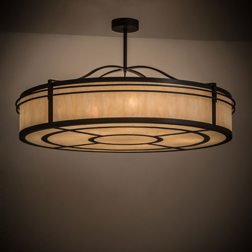 Meyda Custom 172287 Sargent Timeless Bronze / Carmel Onyx Drum Drop Lighting Fixture