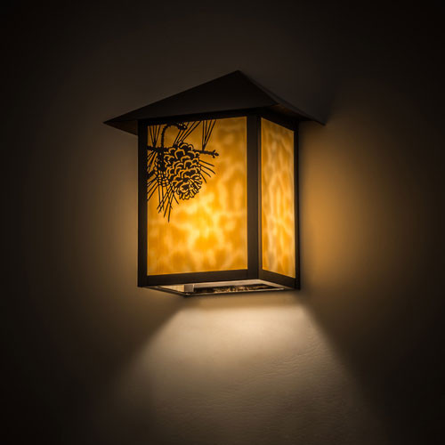 Meyda Custom 172290 Seneca Winter Pine Rustic Beige Craftsman Outdoor Wall Sconce