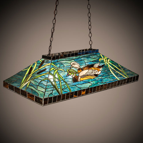Meyda Lighting 17249 Wood Ducks Tiffany Mahogany Bronze Kitchen Island Lighting