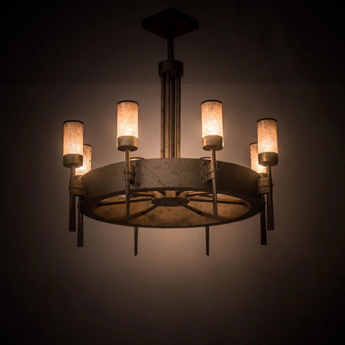 Meyda Custom 174903 Mansfield Ombre Lavato Silver Mica Chandelier Lighting