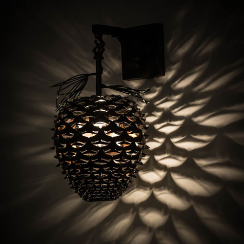 Meyda Custom 176185 Stoneycreek Pinecone Country Wall Sconce Lighting