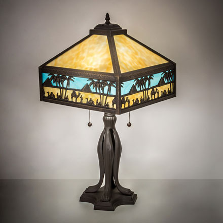 Meyda Custom 176708 Camel Craftsman Brown Side Table Lamp