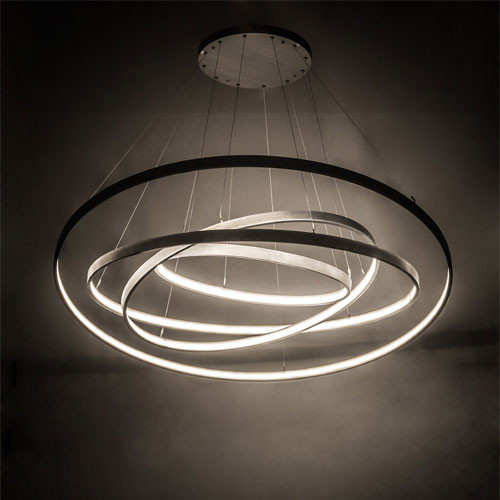 Meyda Custom 178454 Anillo Modern Matte Clear LED Hanging Light Fixture