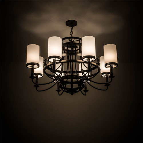 Meyda Custom 180019 Saxony Modern Oil Rubbed Bronze Ceiling Chandelier