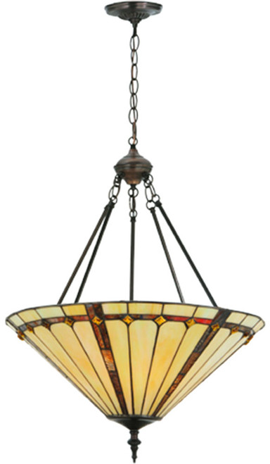 Meyda Lighting 182672 Belvidere Tiffany Mahogany Bronze Hanging Pendant Lighting