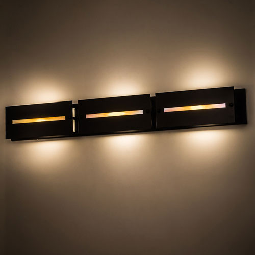 Meyda Custom 186656 Moss Creek Creekside Contemporary Solar Black Bath Light Fixture