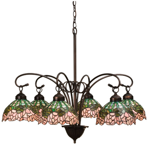 Meyda Lighting 18713 Cabbage Rose Tiffany Chandelier Lamp
