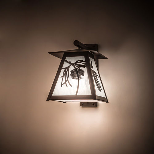 Meyda Custom 187523 Stillwater Scotch Pine Rustic Bronze Wall Lamp