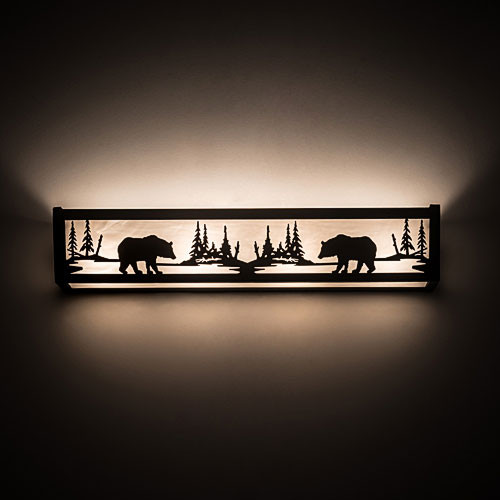 Meyda Custom 188350 Bear at Lake Rustic Oil Rubbed Bronze Lighting For Bathroom