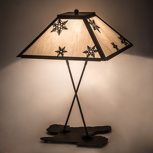 Meyda Custom 188530 Snowflake Rustic Mahogany Bronze Table Lighting