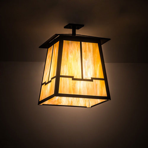 Meyda Custom 188531 Stillwater Valley View Timeless Bronze / Bai Flush Lighting