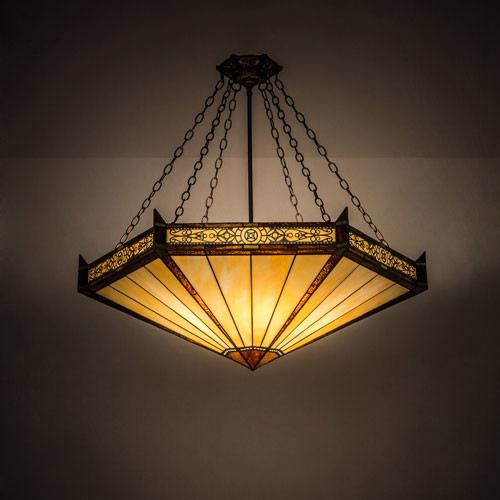 Meyda Custom 188574 Peaches Tiffany Mahogany Bronze Pendant Lighting