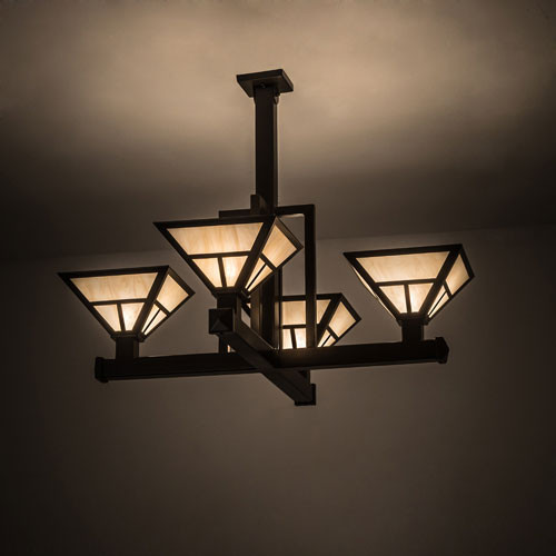 Meyda Custom 189964 T Mission Tiffany Sahara Taupe Idalight Timeless Bronze Chandelier Lamp