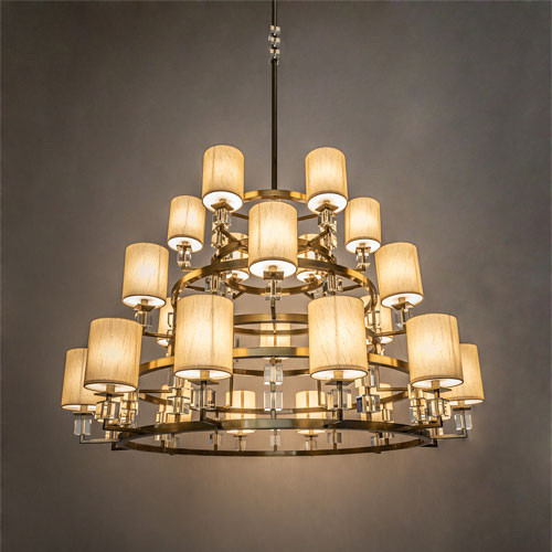 Meyda Custom 190159 Montecito Brass Tint LED Ceiling Chandelier