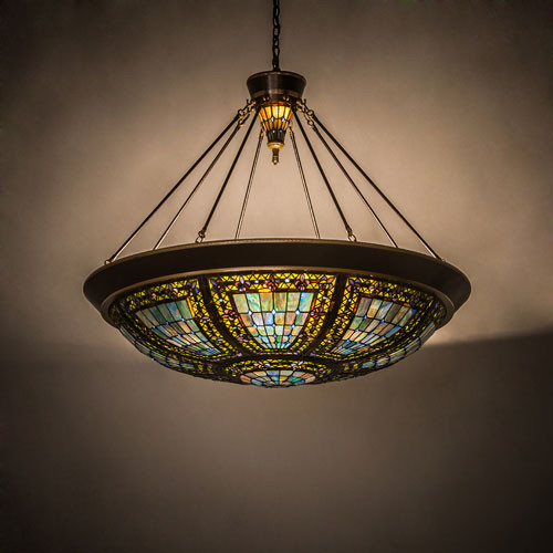 Meyda Custom 190679 Fleur-de-lis Tiffany Copper Vein Drop Lighting