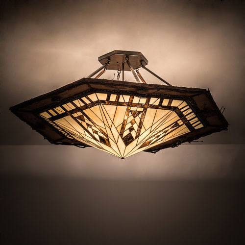 Meyda Custom 191544 Sonoma Tiffany Brown Ceiling Light