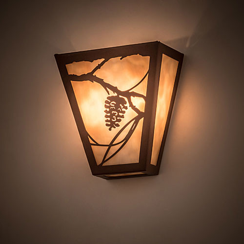 Meyda Custom 191965 Whispering Pines Country Beige Rust Lighting Wall Sconce