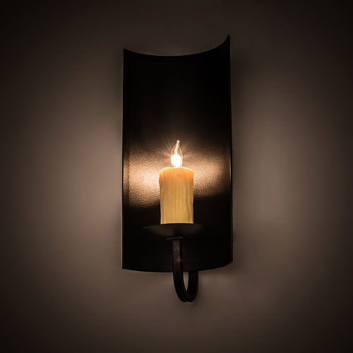 Meyda Custom 193480 Shoreham Black Satin Wrought Iron Wall Lighting