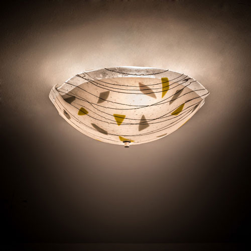 Meyda Custom 193695 Metro Fusion Ramoscelli Modern White Root Beer Fractures Flush Mount Ceiling Light Fixture