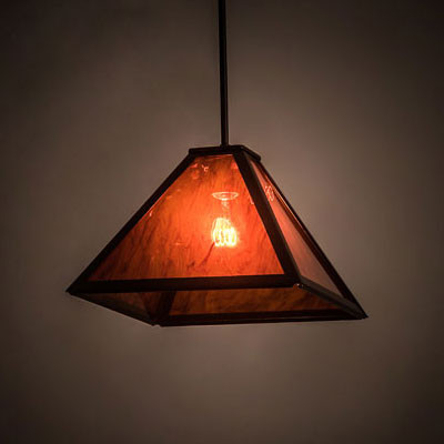 Meyda Custom 195982 Mission Contemporary Mahogany Bronze Pendant Lamp