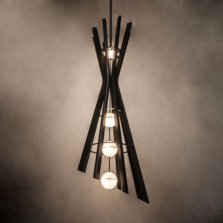 Meyda Custom 196825 Willowbend  Modern Black Textured Drop Lighting