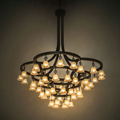 Meyda Custom 197780 Cretella Modern Solar Black LED Chandelier Lighting