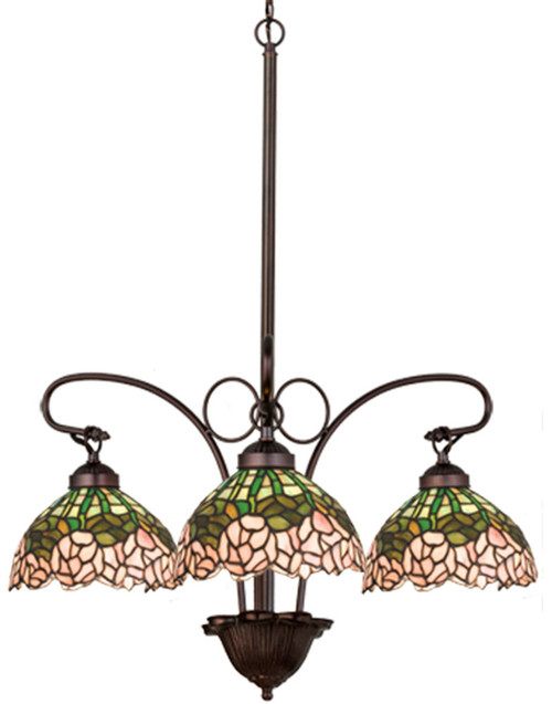Meyda Lighting 19895 Cabbage Rose Tiffany Chandelier Light