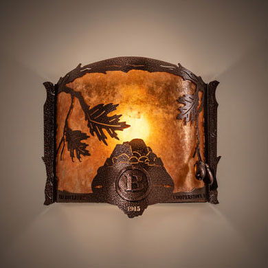 Meyda Custom 199538 Oak Leaf & Acorn Country Copper Vein Lighting Sconce