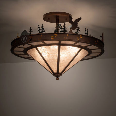Meyda Custom 199541 Wildlife Country Copper Vein Flush Mount Lighting Fixture