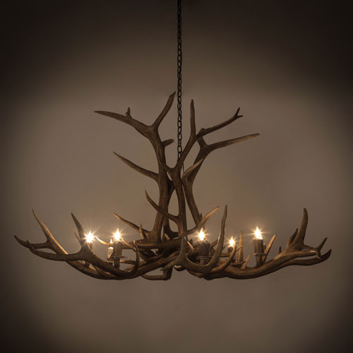 Meyda Custom 200452 Antlers Country Antique Copper 66" Chandelier Light