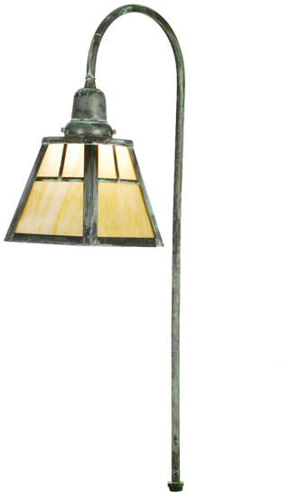 Meyda Custom 20115 T Mission Craftsman Verdigris Halogen Line Voltage Exterior Pathway Light
