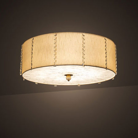 Meyda Custom 201766 Cilindro Brass Tint LED Flush Ceiling Light Fixture