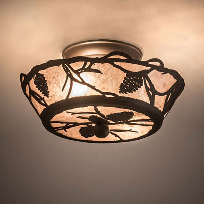 Meyda Custom 201814 Whispering Pines Country Oil Rubbed Bronze Home Ceiling Lighting