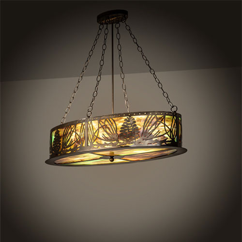 Meyda Custom 204569 Mountain Pine Rustic Antique Copper Island Lighting