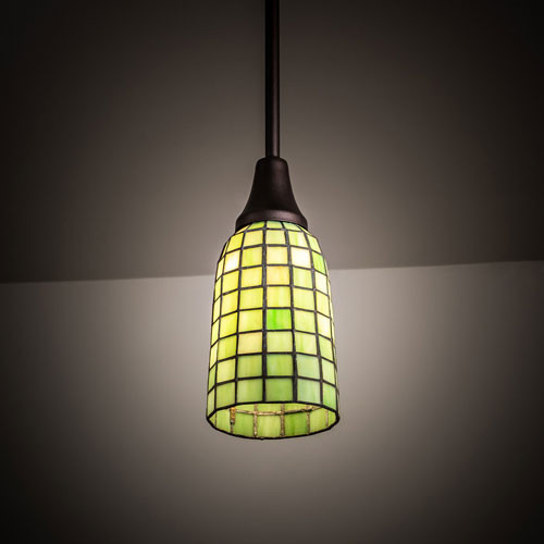 Meyda Lighting 214131 Terra Verde Tiffany Mahogany Bronze Mini Pendant Lighting Fixture