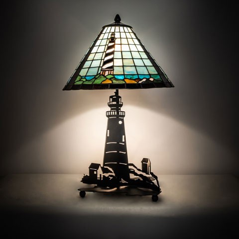Meyda Lighting 215491 Lighthouse Tiffany Table Top Lamp