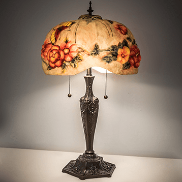 Meyda Lighting 217667 Puffy Traditional Mahogany Bronze Table Lamp Lighting