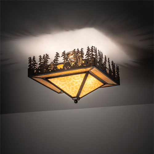 Meyda Custom 219381 Pine Lake Country Antique Copper Flush Mount Lighting Fixture