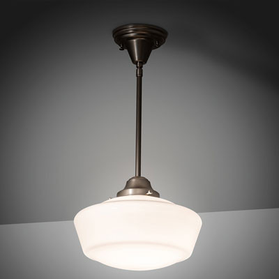 Meyda Custom 219618 Schoolhouse Modern Nickel Lighting Pendant