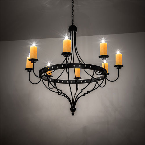 Meyda Custom 220739 Bottini Country Textured Black Hanging Chandelier