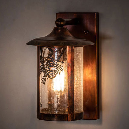 Meyda Custom 221039 Fulton Vintage Copper Outdoor Wall Light Sconce
