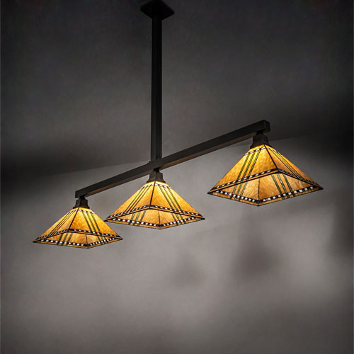 Meyda Lighting 221381 Prairie Corn Mission Craftsman Brown Island Light Fixture