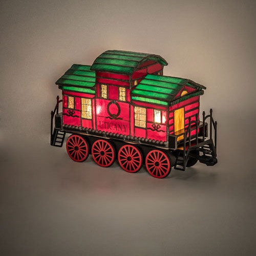 Meyda Lighting 222395 Train Tiffany Black Accent Table Lamp