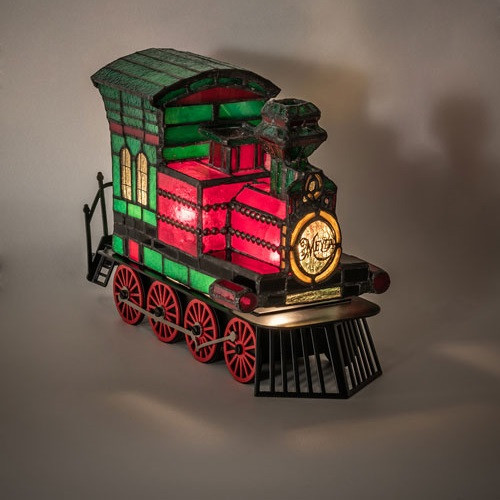Meyda Lighting 222396 Train Tiffany Black Accent Table Lamp