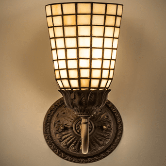 Meyda Lighting 222636 Terra Bone Tiffany Mahogany Bronze Sconce Lighting