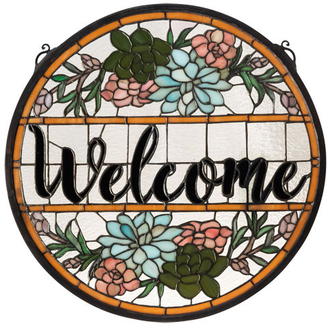 Meyda Lighting 222718 Welcome Tiffany Stained Glass Window