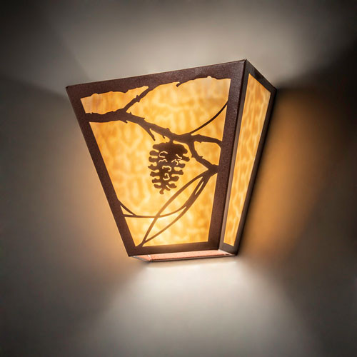 Meyda Custom 225720 Whispering Pines Rustic Rust Wall Sconce Light