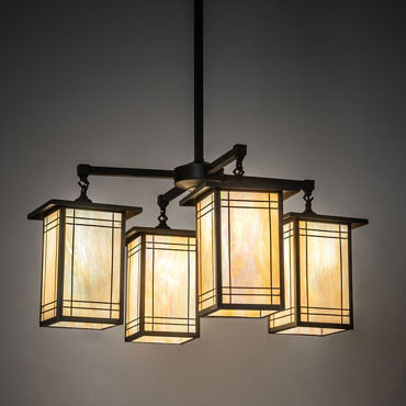Meyda Custom 233239 Prairie Mission Craftsman Brown Chandelier Lighting