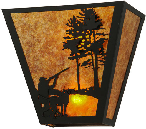 Meyda Custom 23943 Quail Hunter Country Wall Lamp
