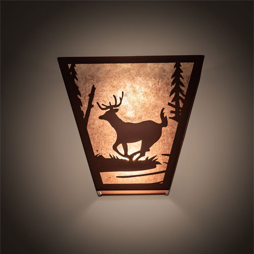 Meyda Custom 23944 Deer Creek Rustic Red Rust Wall Sconce Lighting